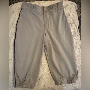 Champro Adult Medium Triple Crown Piped Knicker Gray Navy Baseball Pant-Used